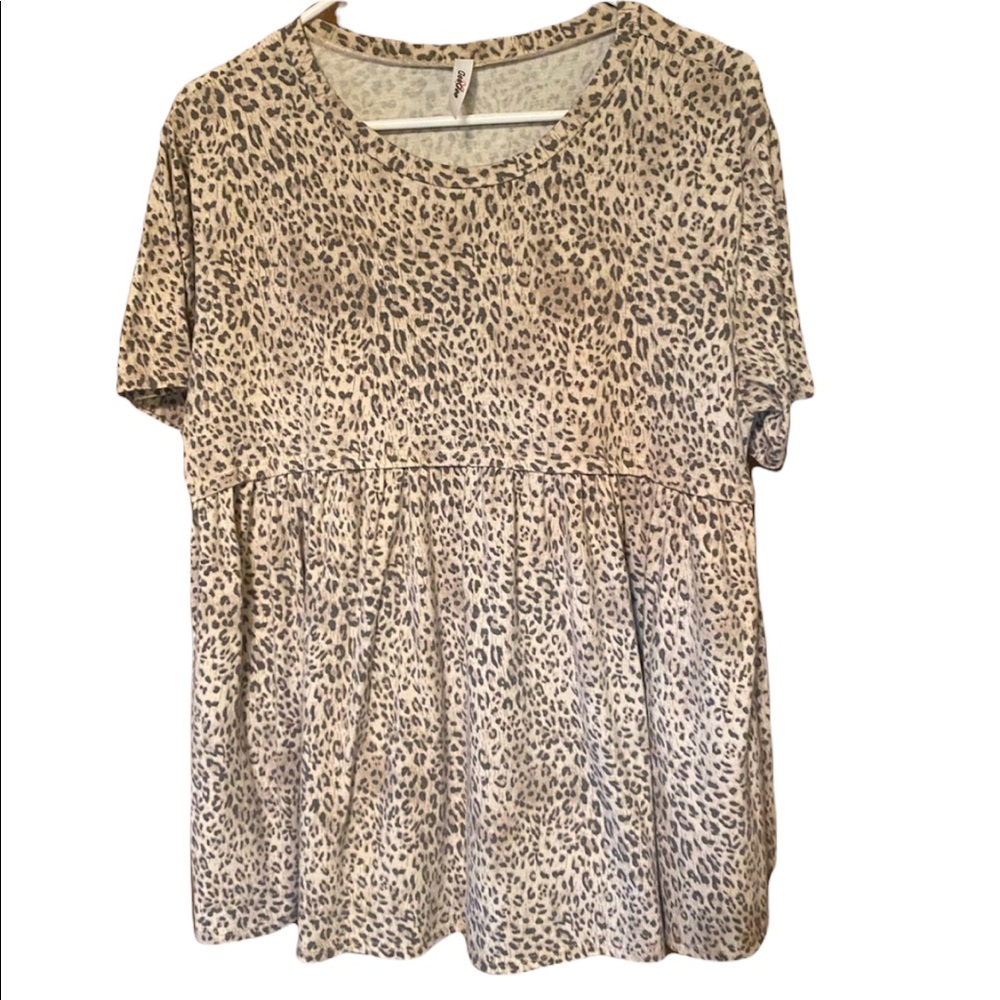 Leopard print baby doll top by GeeGee